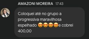Mensagem real de aluna do Método Progressiva Maravilhosa