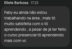 Mensagem real de aluna do Método Progressiva Maravilhosa
